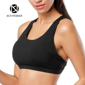 NS Activewear Strappy Padded Yoga Black Bra